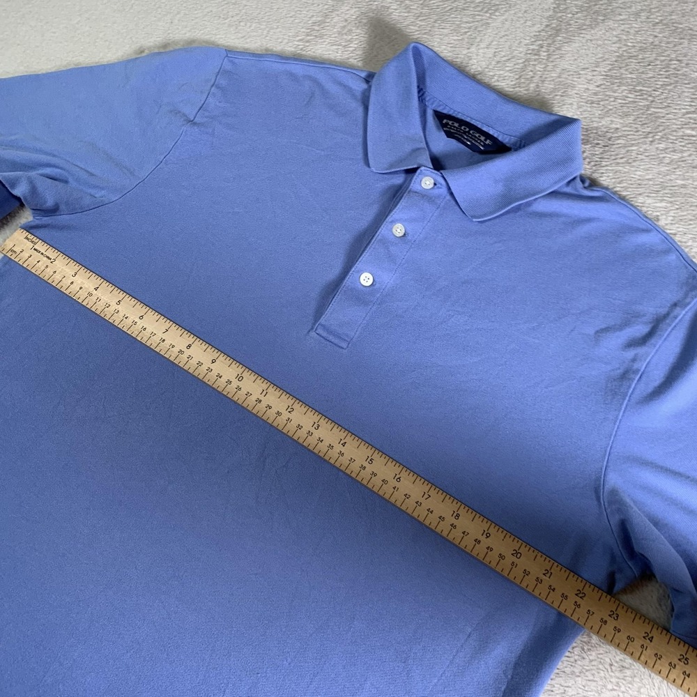 Polo Golf Ralph Lauren Polo Shirt Mens Large Blue Pima Cotton Stretch‎ Knit - Picture 5 of 10